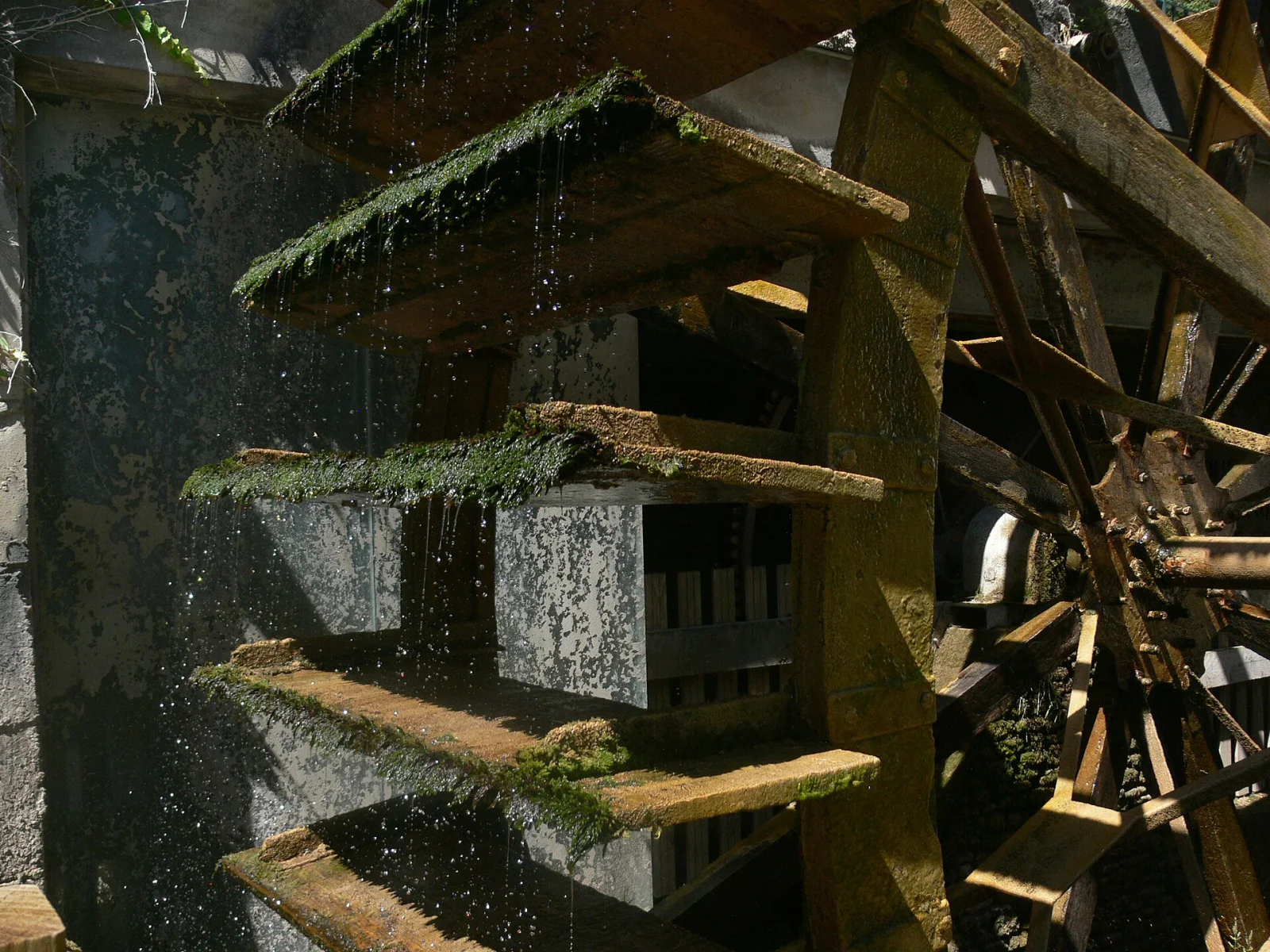 La roue à aubes du moulin à papier Vallis Clausa à Fontaine-de-Vaucluse