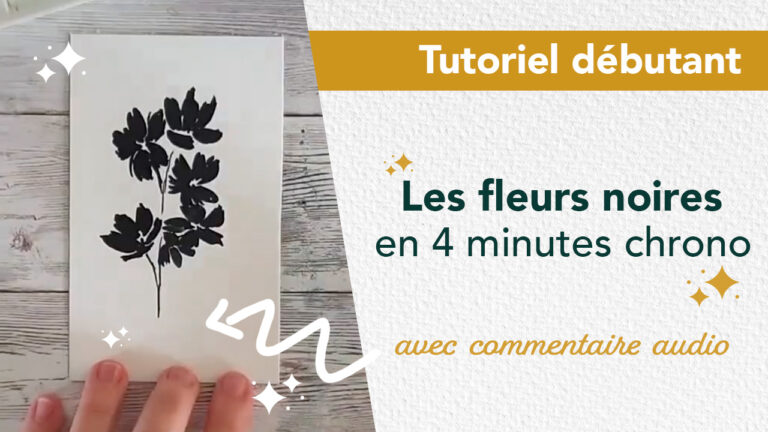 Des fleurs noires en aquarelle en moins de 4 minutes