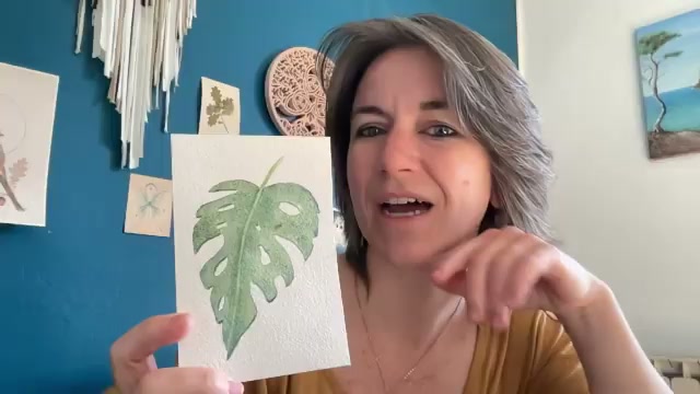 Vue du résultat final de la feuille de Monstera terminée avec toutes les techniques appliquées