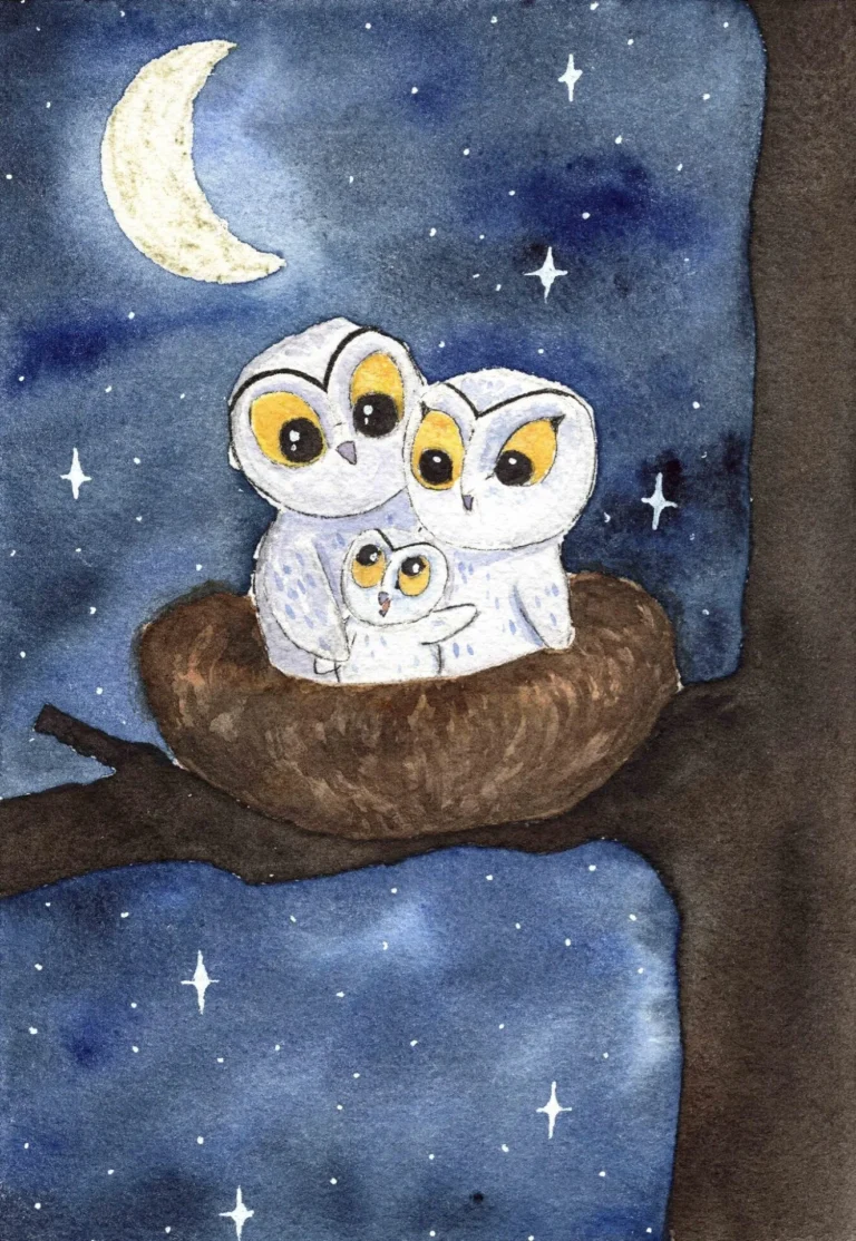 Sous les Ailes de la Nuit Étoilée – Les chouettes chouettes