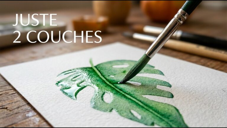 Tuto Monstera aquarelle : peindre une feuille tropicale pas à pas