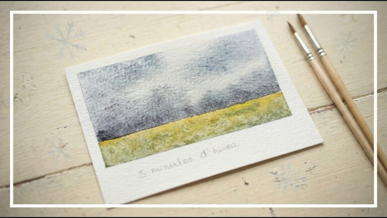 Technique du sel en aquarelle : peindre un paysage d’hiver facilement