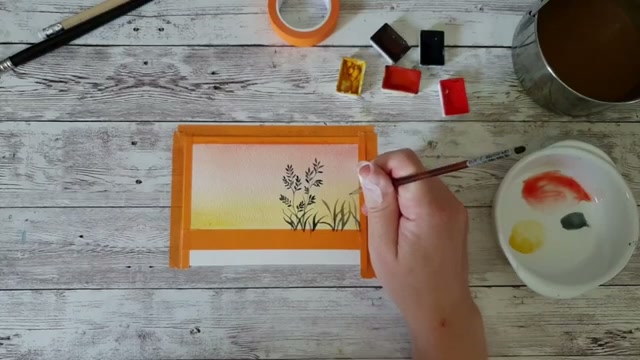 Gros plan sur la dilution du jus noir concentré et correction en cours de peinture pour obtenir des silhouettes bien opaques sur le fond coloré