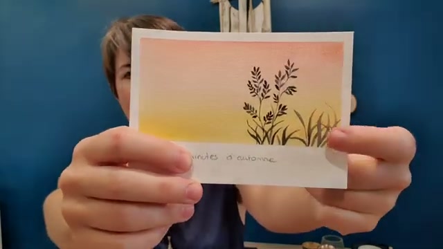 Récapitulatif visuel du résultat final montrant les herbes fines et épaisses, illustrant le jeu entre traits fins et traits épais au pinceau