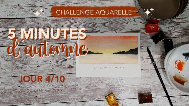 Tuto aquarelle coucher de soleil facile : mon challenge 5 minutes d’automne