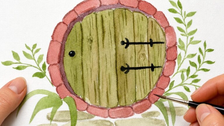Peindre une porte de Hobbit à l’aquarelle : mon tutoriel pas à pas